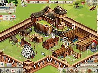 Your castle in Goodgame Empire with a number of buildings and a castle wall.